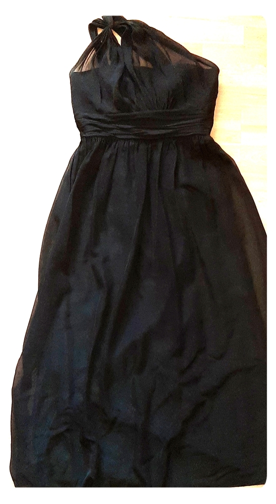 Prom dress- chiffon one shoulder knotted overlay
